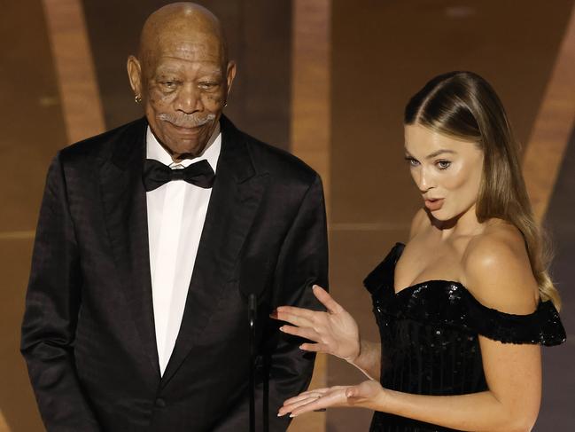 Morgan Freeman, pictured with Margot Robbie, is an award-winning actor Picture: Kevin Winter/Getty Images