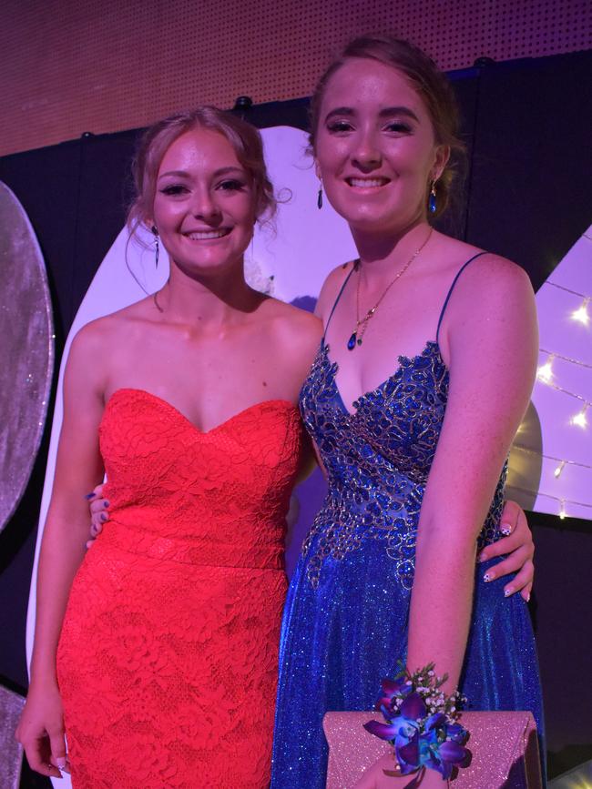 Taylah Wills and Kaileigh Teale at the Mackay State High School formal at the MECC, on Wednesday November 18. Picture: Zizi Averill
