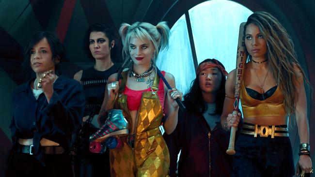 Margot Robbie with her girl gang in a scene from Birds of Prey.