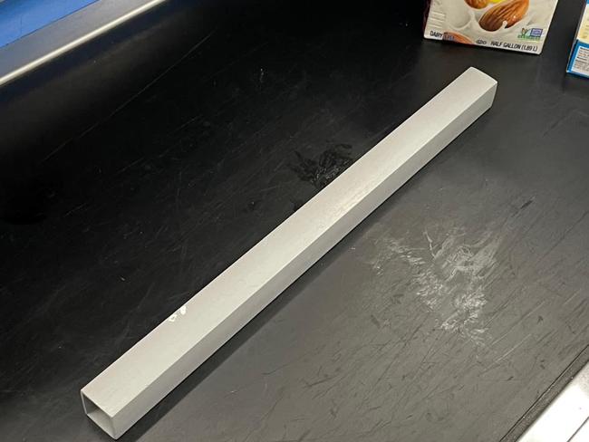 US meteorologist sparks wild debate over checkout dividers. Picture: Facebook