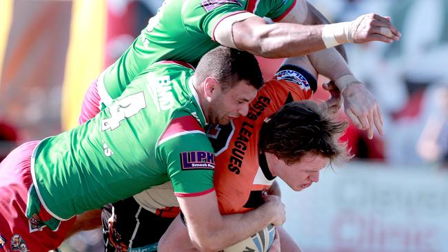 Tim Glasbyin action for Easts in the Intrust Super Cup. Picture: Mark Cranitch.