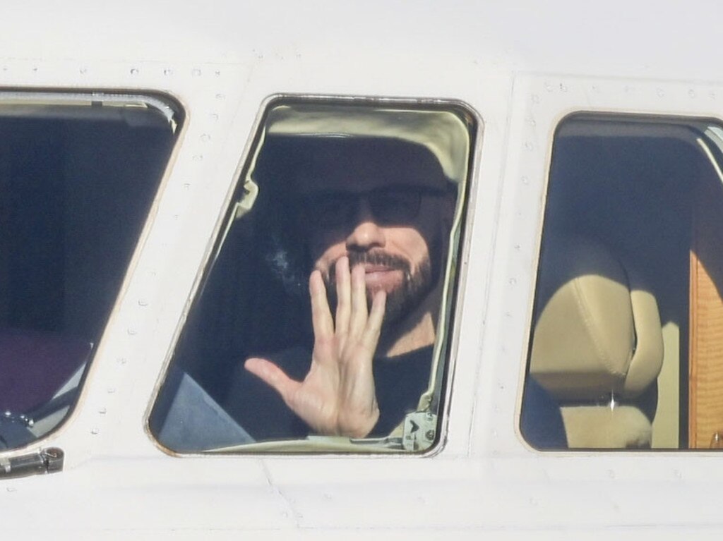 The Hollywood actor flew his private plane into Sydney from Queenstown, New Zealand. Picture: MEDIA-MODE.COM