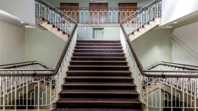 The fantastic art deco stairwell. Picture: NCA NewsWire/ Monique Harmer