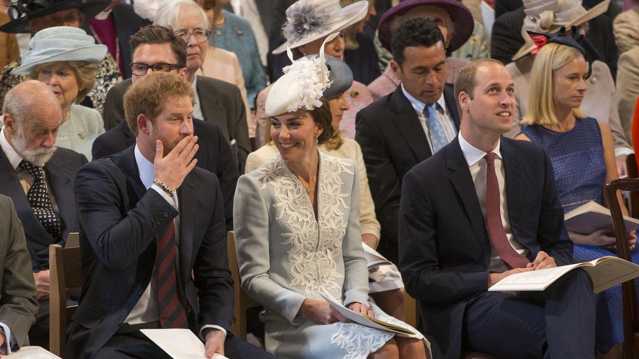 By contrast at the service of thanksgiving in 2016, Prince Harry was front and centre. Picture: Ian Vogler – WPA Pool/Getty Images.