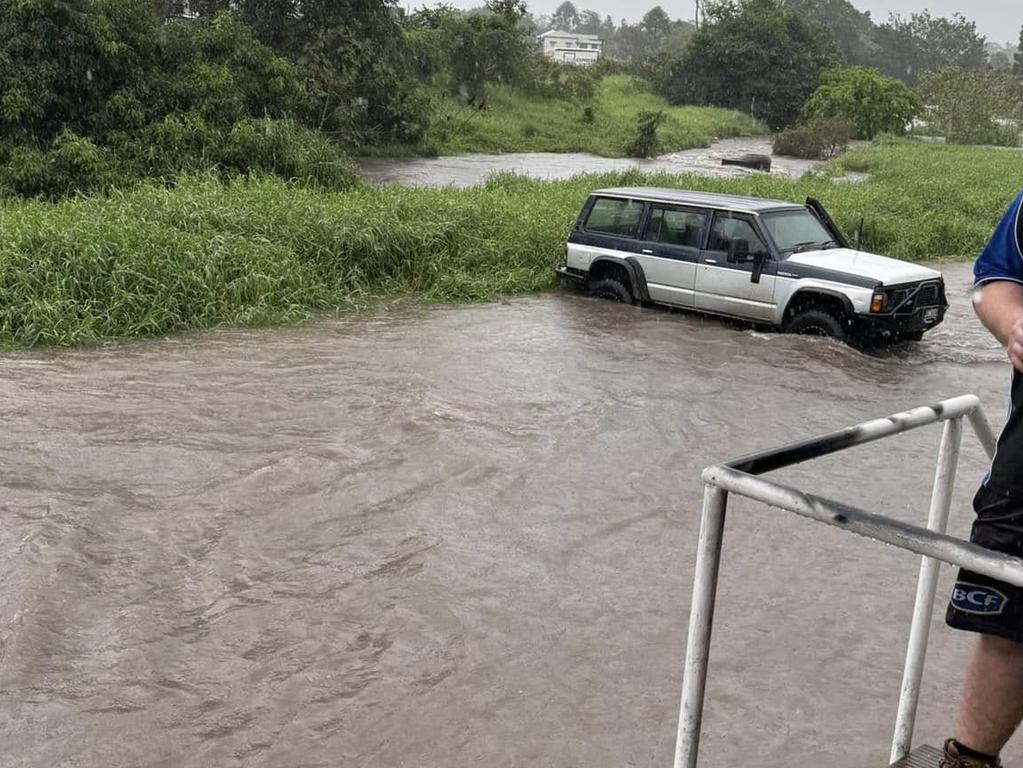 A carpark flooded at Rocklea. Picture: Michelle Pavey