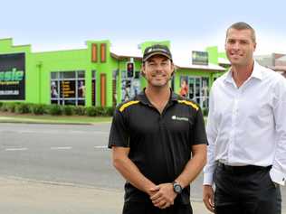 SHAPE WE'RE IN: Aussie Fitness Equipment owner Mark Peacock with CBRE's Ryan Parry at 1 Kayleigh Drive.