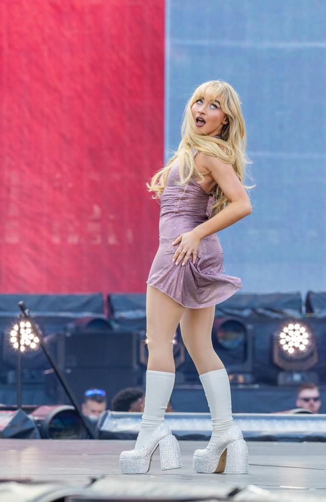 Support act Sabrina Carpenter, who has become one of Swift’s best friends in recent months, took to the stage before her superstar pal. Picture from Jake Nowakowski.