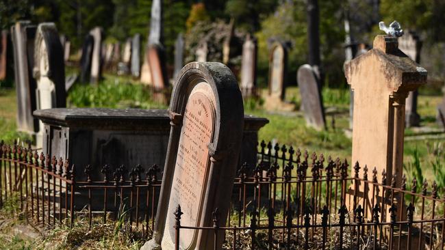 Early headstones at Rookwood Cemetery. Picture: AAP Image/Joel Carrett