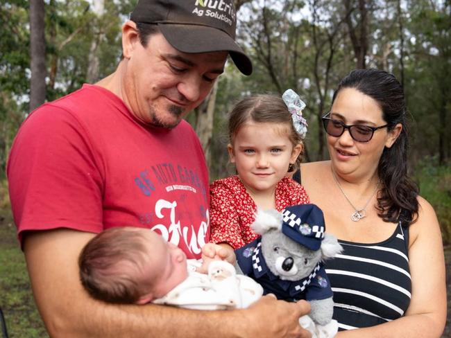 Nathaniel and Julie Pedler with their children. Picture Queensland Police