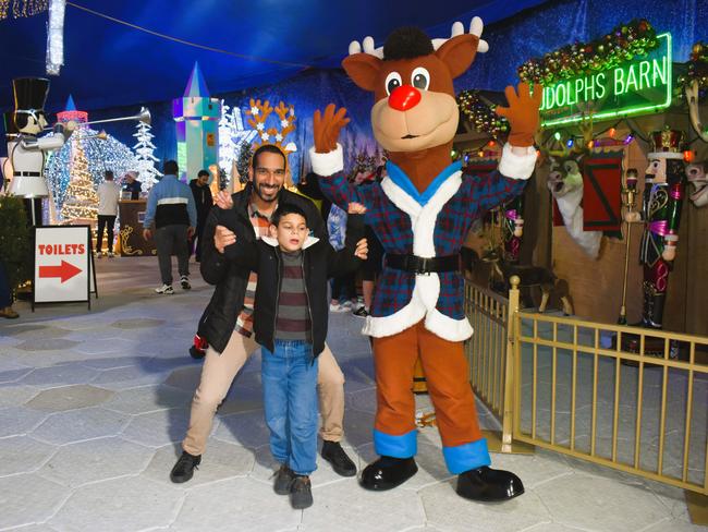 Harlan Surrao and Angelo at the Frosted: A Winter Spectacular experience - Narre Warren, 2024. Picture: Jack Colantuono