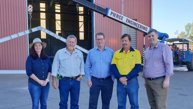 Member for Keppel Brittany Lauga, Mark Pierce, Member for Rockhampton Barry O'Rourke, Wayne Pierce and Minister for Corrective Services Mark Ryan.