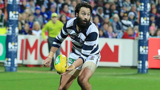 Jimmy Bartel has been in great form for the Cats this season and just celebrated his 300th game. Picture: Wayne Ludbey