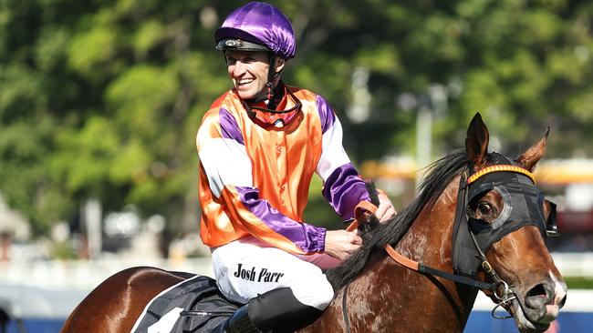 SYDNEY, AUSTRALIA - OCTOBER 26: Josh Parr riding El Castello   wins Race 7 Moet & Chandon Spring Champion Stakes during "Spring Champion Stakes Day" Sydney Racing at Royal Randwick Racecourse on October 26, 2024 in Sydney, Australia. (Photo by Jeremy Ng/Getty Images)