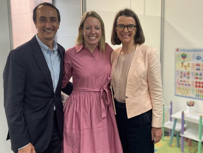 Wentworth MP Dave Sharma with Lokahi Foundation founder and CEO Rachael Natoli and Minister for Social Services and Minister for Women’s Safety Anne Ruston.