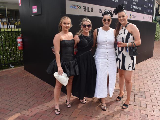 Guests in striking racewear at Penfolds Derby Day at the Flemington Racecourse on Saturday, November 02, 2024: