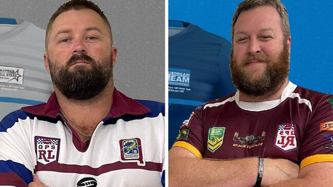 Senior Constable Justin Drier (left) and Officer in Charge at Tara Station Sergeant Matt Minz (right) will captain opposing teams for the QPS Rugby League memorial match. Picture: contributed