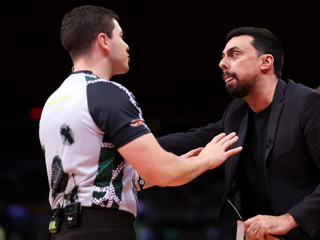Breakers coach Mody Maor was fired up. Picture: Mark Kolbe/Getty Images