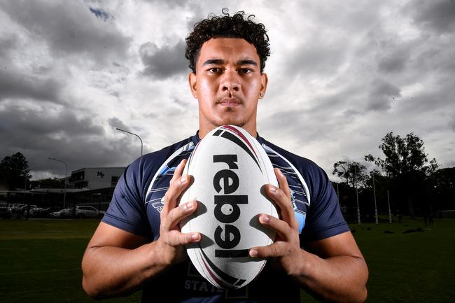 Elijah Keung sent a ripple through schools rugby league when he played Langer Trophy rugby league for the first time this season after moving from St James to Mabel Park SHS.