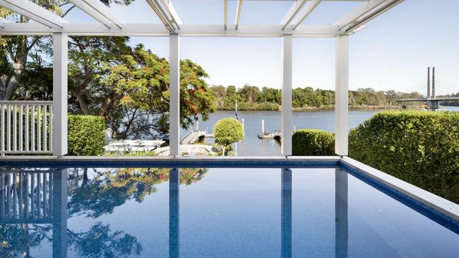 The Barbagallos’ Brisbane riverfront home.