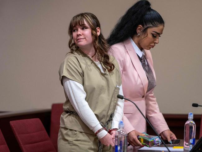 Hannah Gutierrez-Reed (L), the former armourer at the movie Rust, attends her sentencing hearing at the First Judicial District Courthouse in Santa Fe, New Mexico. Picture: AFP