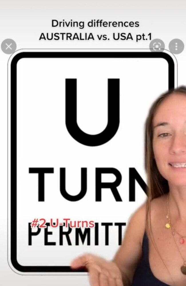 She was shocked to learn that in Queensland you can’t make a U-turn whenever you like. Picture: TikTok/jaylee.promise