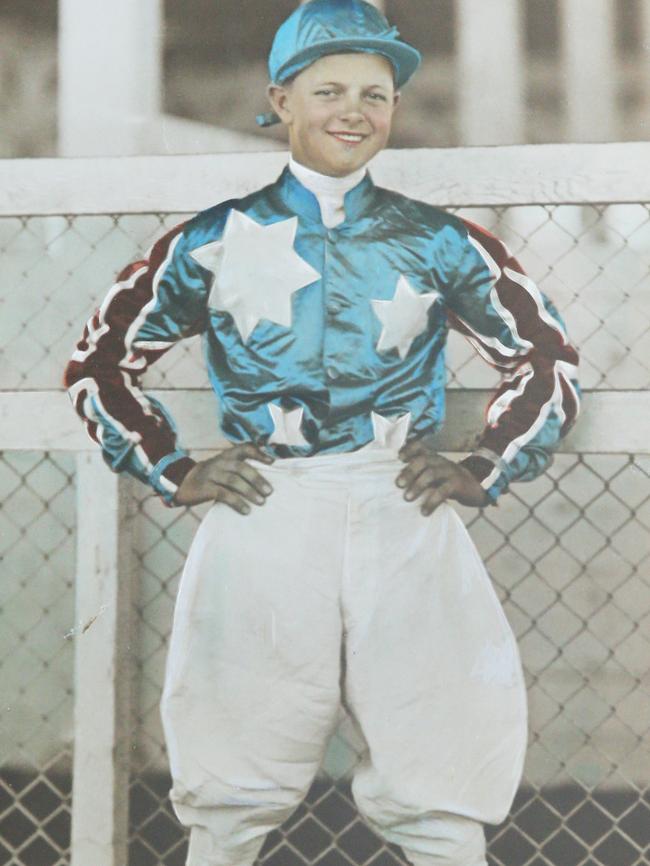 Champion jokey Edgar Britt who was the last man alive to ride against Phar Lap. Picture was taken when Edgar was 19 years old riding in the USA.