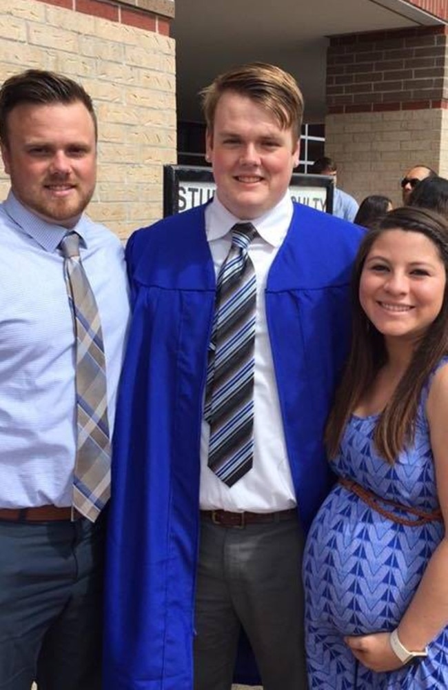 Brenton, his brother Corbin and Angeleanna Estorffe. Picture: Supplied