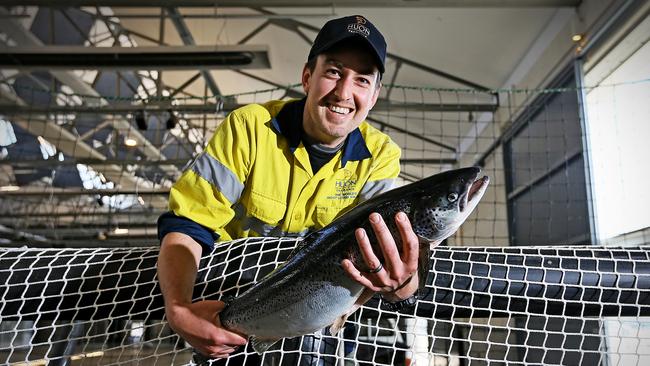 Huon Aquaculture assistant subsea manager Shea Cameron ready for the open day at Princes Wharf No.1. Picture: SAM ROSEWARNE.