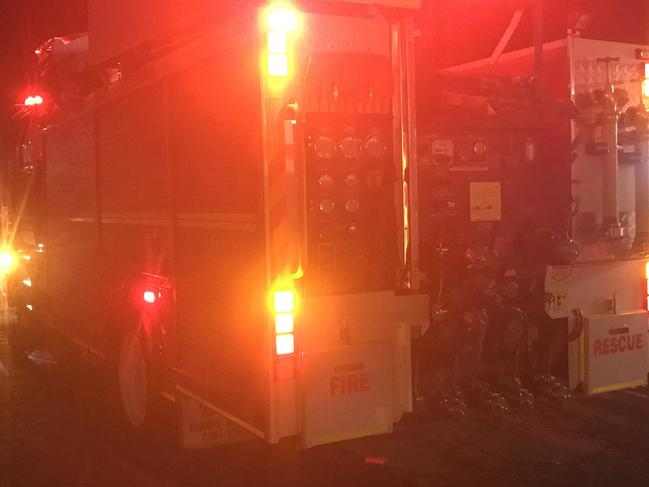 A QFES truck on scene at 15 Wickham Street, Gympie after reports surfaced that a building was on fire last night.