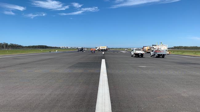 IN THE GROOVE: The new runway at Sunshine Coast Airport.