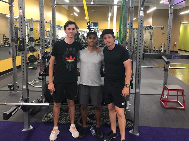 Smylie, Duncan and Smith at the gym. Picture: Golf Australia