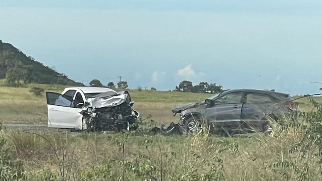 Emergency crews are on scene at a serious crash on the Bruce Hwy at Inkerman. Picture: Estelle Sanchez