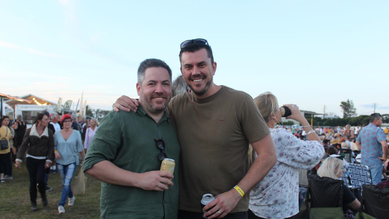 SOUNDS OF ROCK: Andy Kernke and Jason Kevne enjoying the festival.