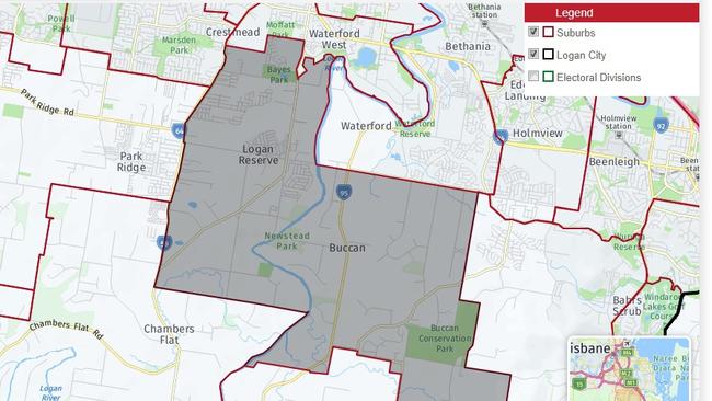 Logan Reserve, which is about 45 minutes drive south of Brisbane. Picture: GeoSpatial