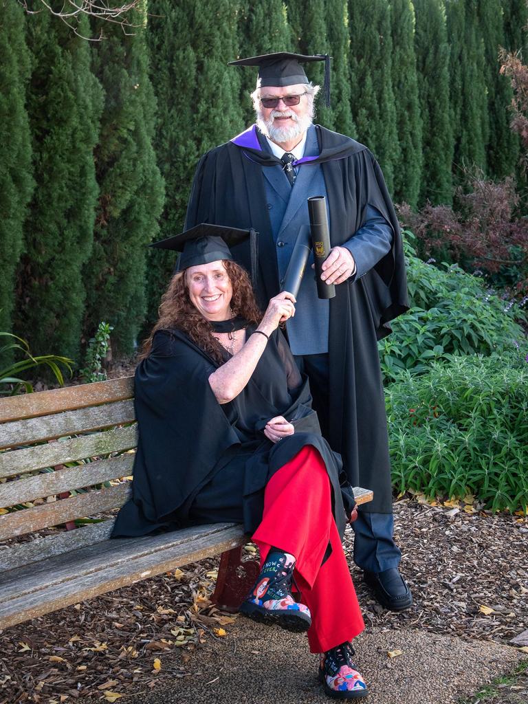 Bachelor of Laws university classmates and graduates, Tracy Bowen and Daryl Dawes. Tracey graduated with Honours First Class. UniSQ graduation ceremony at Empire Theatre. Wednesday, June 28, 2023