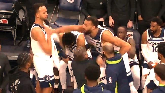 Rudy Gobert took a swing. Photo: Twitter, ESPN.