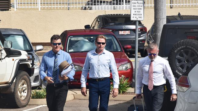 Mick Denigan (centre) arrives at the Supreme Court with lawyers Peter Maley and Jon Tippett, QC