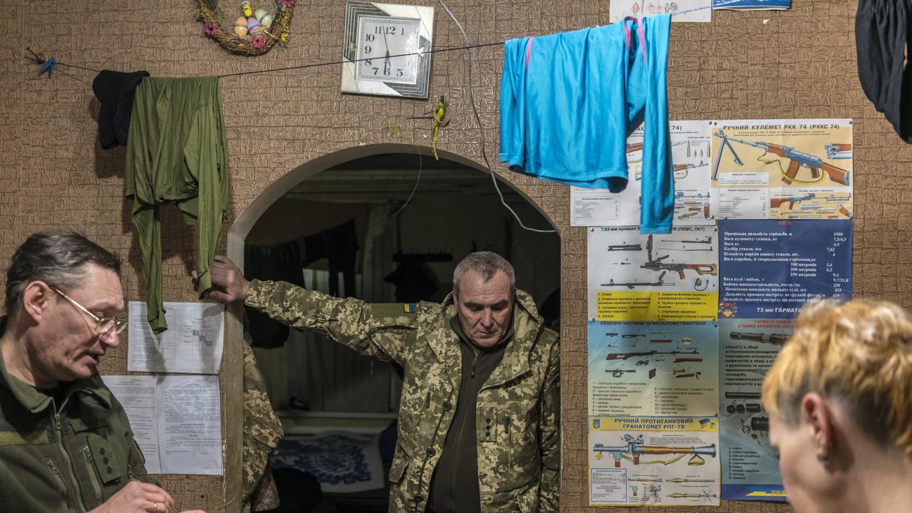 Ukrainian soldiers near the front line. Picture: Brendan Hoffman/Getty Images