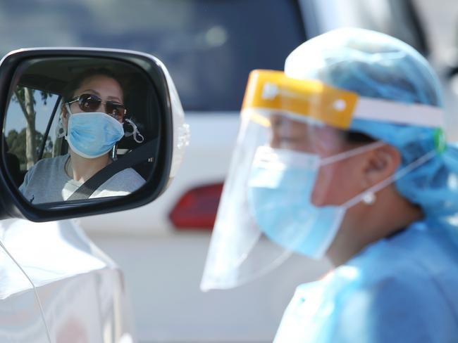 FGeneral scenes of Covid-19 testing at Endeavour Sports Park, Fairfield West Drive-through Clinic. Picture Rohan Kelly