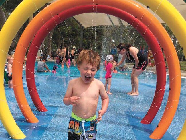 Oscar, 4, in Burnside’s toddler pool.