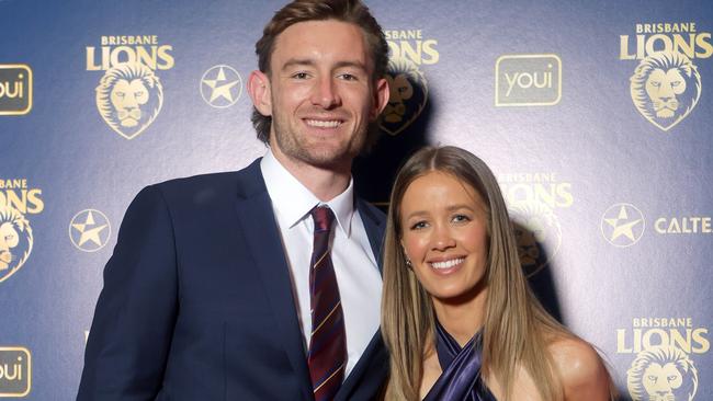 Harris Andrew and Emily Halverson, attend the Brisbane Lions Awards night, at the Star Casino, City - on Thursday 3rd of October - Photo Steve Pohlner