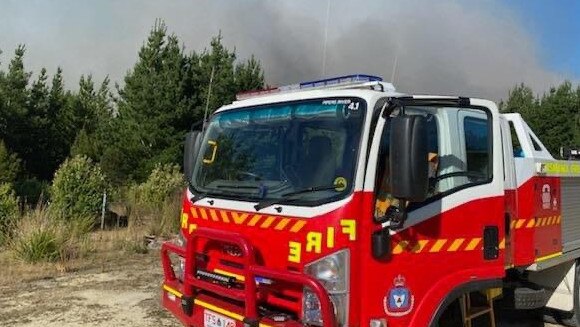 Smoke rises over Lebrina as a bushfire burns in the area. Pic: Piper's River Fire Brigade