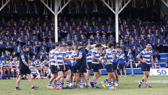 Action from the GPS first XV rugby match between Nudgee College and Toowoomba Grammar School. Photo: Tertius Pickard