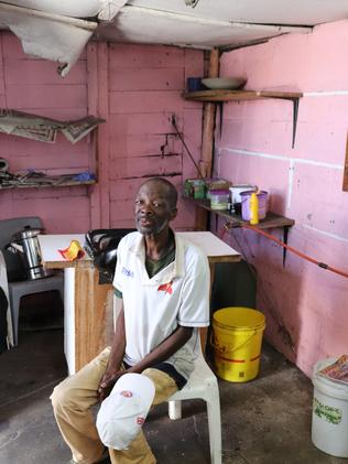 A client visits the barber shop. Picture: Megan Palin.