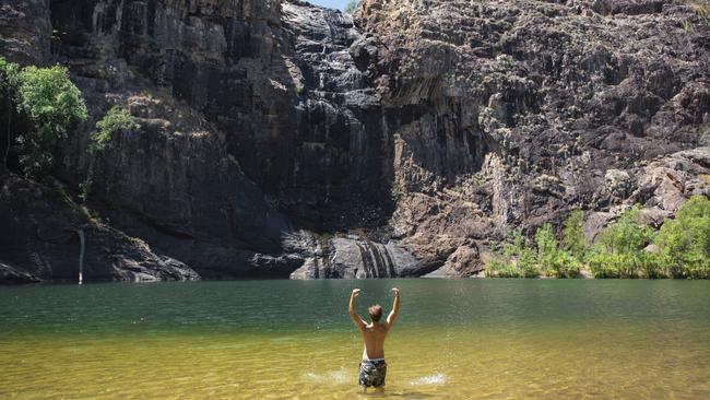 The Gunlom lower plunge pool has been temporarily closed due to a reported crocodile sighting. Picture: Tourism Australia