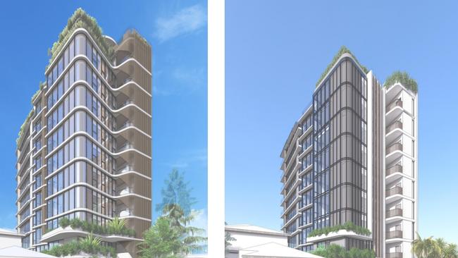 A street view of the changes in height planned for a residential tower at Jefferson Lane in Palm Beach on the Gold Coast.
