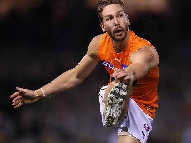 Matt Buntine takes a kick for the Giants this year.