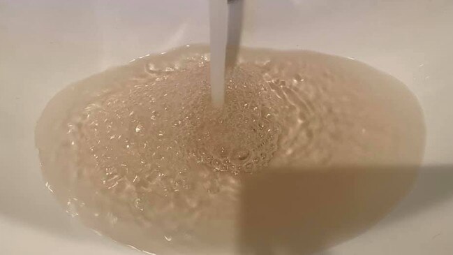 Many homes across Blackwater have experienced brown coloured water running from the taps from valve and hydrant replacement works being carried out by Central Highlands Regional Council. Photo: Facebook