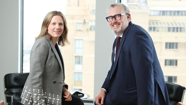 Katie and Jamie Burreket, among the top divorce lawyers in the country, in their Sydney offices. Picture: John Feder