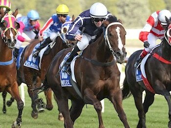 Mylex ridden by Jake Noonan wins The Hotham at Ballarat. Picture: Pat Scala/Racing Photos